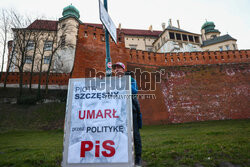 Antyrządowy protest pod Wawelem