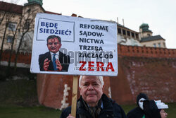 Antyrządowy protest pod Wawelem
