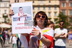 Demonstracja solidarności z więźniami politycznymi na Białorusi