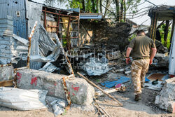 Zniszczony przez wojska rosyjskie grekokotolickie sanktuarium w Goszowie