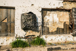 Zniszczony przez wojska rosyjskie grekokotolickie sanktuarium w Goszowie