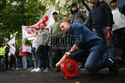 Protest górników w Warszawie