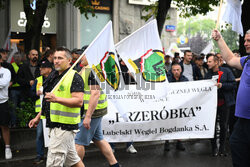 Protest górników w Warszawie