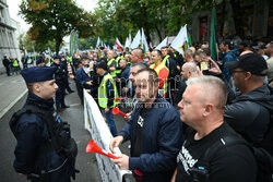 Protest górników w Warszawie