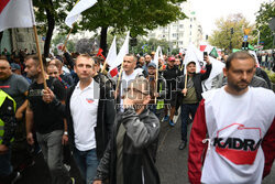 Protest górników w Warszawie