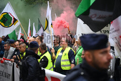 Protest górników w Warszawie