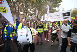 Protest górników w Warszawie