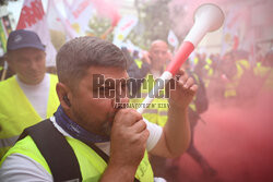 Protest górników w Warszawie