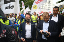 Protest górników w Warszawie