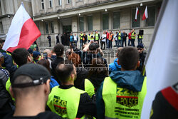 Protest górników w Warszawie