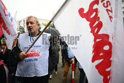 Protest górników z kopalni Bogdanka w Warszawie