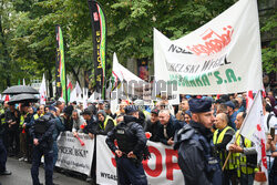 Protest górników z kopalni Bogdanka w Warszawie