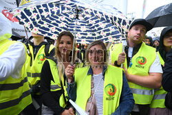 Protest górników z kopalni Bogdanka w Warszawie