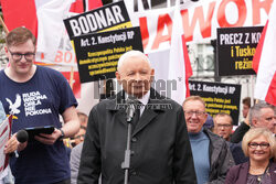 Protest PiS przed Ministerstwem Sprawiedliwości