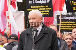 Protest PiS przed Ministerstwem Sprawiedliwości