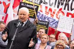 Protest PiS przed Ministerstwem Sprawiedliwości