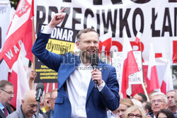 Protest PiS przed Ministerstwem Sprawiedliwości