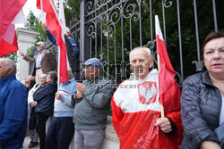 Protest PiS przed Ministerstwem Sprawiedliwości