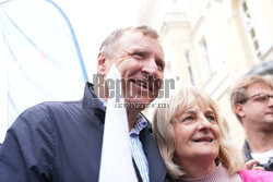 Protest PiS przed Ministerstwem Sprawiedliwości