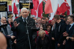 Protest PiS przed Ministerstwem Sprawiedliwości