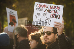 Gdański protest w obronie dzików