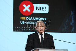 Konferencja prezesa PiS Jarosława Kaczyńskiego