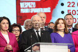 Konferencja prezesa PiS Jarosława Kaczyńskiego