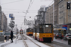 Pierwszy śnieg w Warszawie