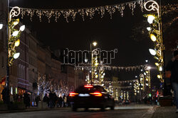 Świąteczna iluminacja na Trakcie Królewskim